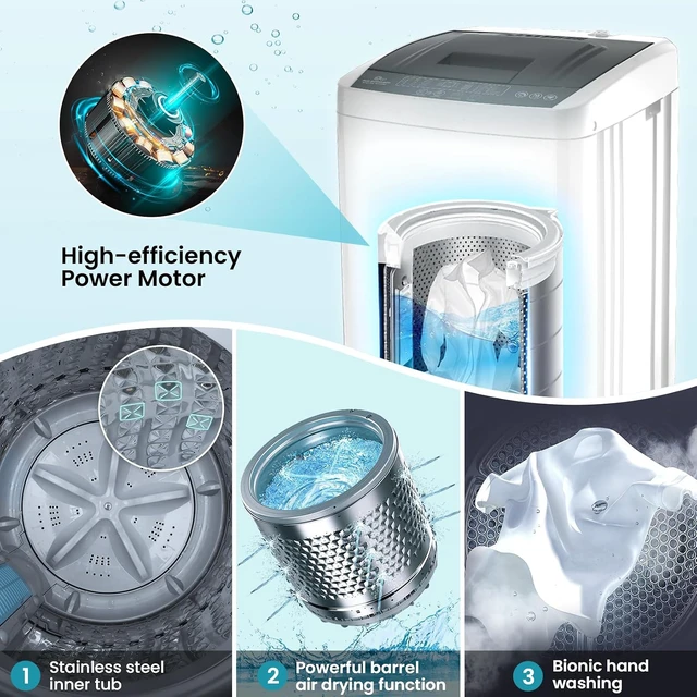 Alt view image 4 of 7 - Nictemaw 20 lbs Portable Washing Machine, Compact Washer for Apartment