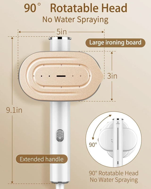 Alt view image 4 of 7 - Steamer for Clothes, 2-in-1 Steam Iron, 1200W Handheld Steamer with 10s Fast Heat-Up, Travel Steamer for Fast Wrinkle Removal, Portable Garment Steamer for Travel and Home -White, 110-120V