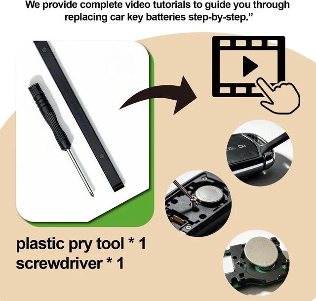 Alt view image 4 of 6 - Key Fob Battery Replacement for Kia Sportage Sorento Soul Forte Optima K5 Rio Sedona NIRO Seltos Cadenza Carnival Stinger EV6 K900 (4-Pack), DIY with Pry Tools, CR2032