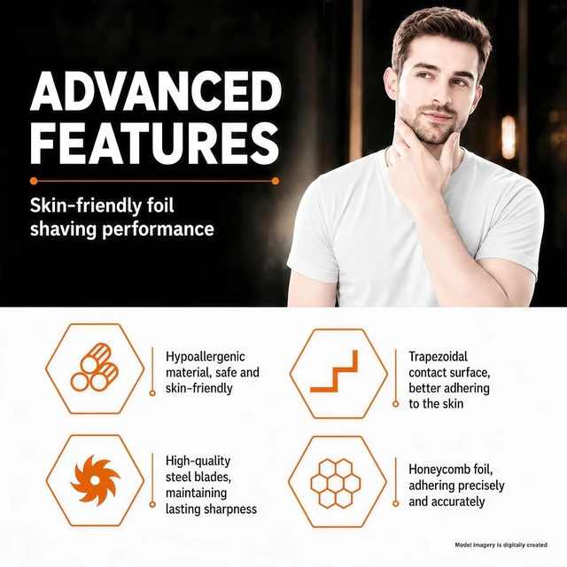 Alt view image 7 of 7 - Shave Replacement Head, Compatible with Wahl 7031-100/7043-100 Foil&Cutter