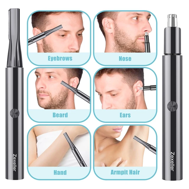 Alt view image 3 of 7 - Electric Nose Hair Trimmer Eyebrow Trimmer for Men Women, 7-in-1 Painless Facial Grooming Kit, USB Rechargeable IPX7 Waterproof Precision Trimmer for Nose Ear Eyebrow Beard Body Hair