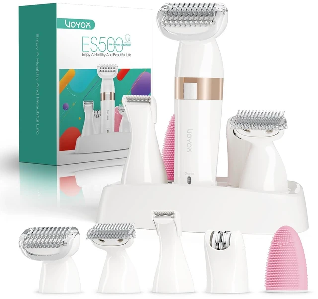 Main image of VOYOR Electric Razors for Women, 5 in 1 Bikini Shaver for Legs & Body ES500