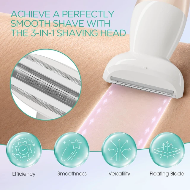 Alt view image 4 of 7 - VOYOR Electric Razors for Women, 5 in 1 Bikini Shaver for Legs & Body ES500