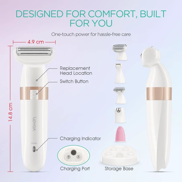 Alt view image 6 of 7 - VOYOR Electric Razors for Women, 5 in 1 Bikini Shaver for Legs & Body ES500