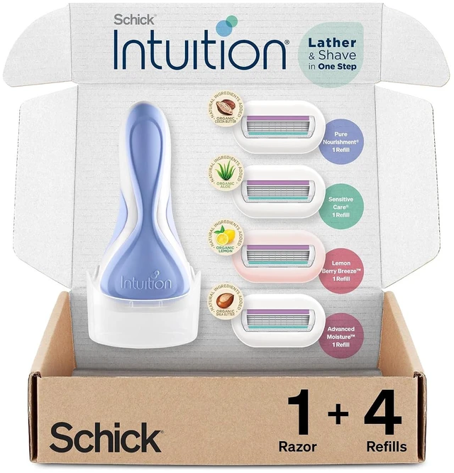 Main image of Schick Intuition Razors for Women, Variety Pack, 1 Handle & 4 Razor Refills