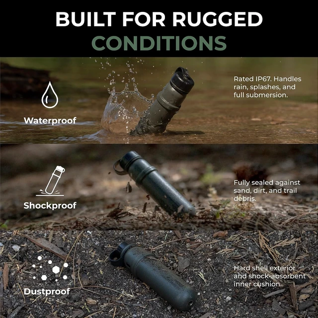 Alt view image 3 of 7 - NESTOUT Rugged Power Bank, 5000mAh Outdoor Battery Pack, 15W USB C Fast Charging, Waterproof IP67, Durable Shockproof, Tactical Charger for Phone Military EDC Hiking Survival Camping (Olive Green)