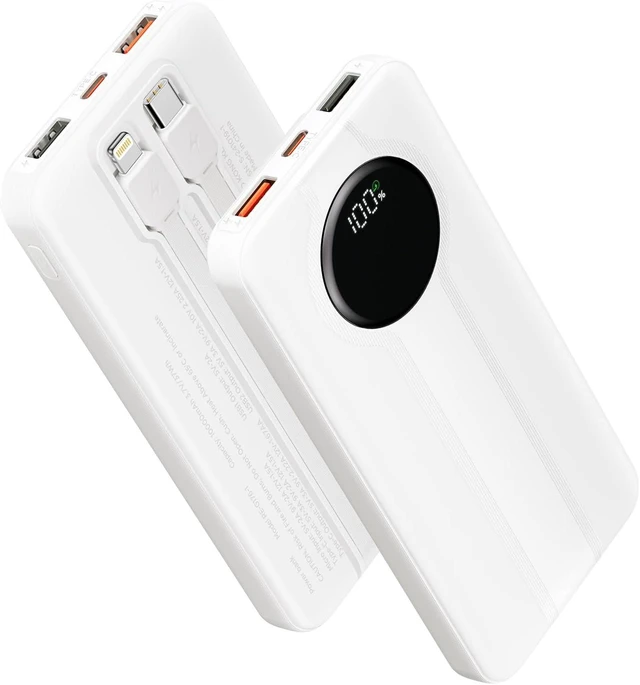 Main image of Aioneus Power Bank, 10000mAh Portable Charger with Built in Cables (1-Pack)