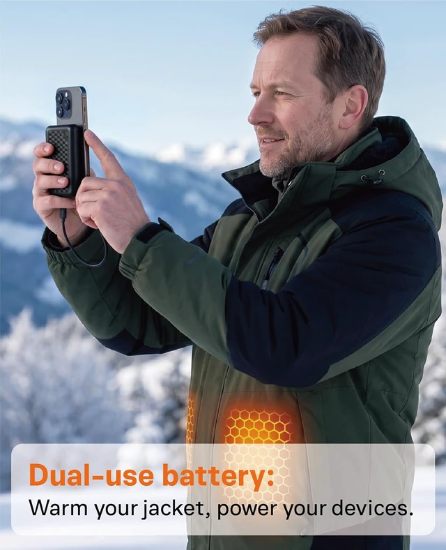 Alt view image 6 of 6 - Wulcea 12v 18400mAh High Capacity Type-C InputUSB Type-C DC Output Fast Charge for Graphene Heated Jacket Heated Vest Long Lasting Portable Charger Digital Display for Genovega VERGOO