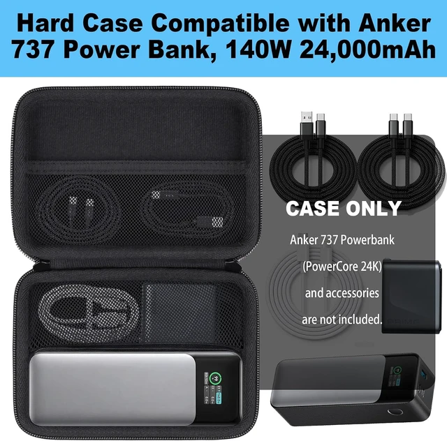 Alt view image 3 of 7 - khanka Case for Anker 737 Power Bank, 140W 24,000Mah 3-Port Laptop Charger