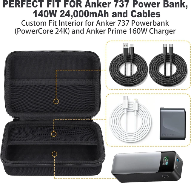 Alt view image 6 of 7 - khanka Case for Anker 737 Power Bank, 140W 24,000Mah 3-Port Laptop Charger