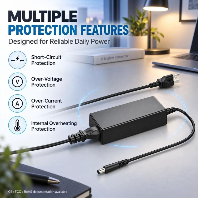 Alt view image 5 of 7 - 65W Charger Compatible with HP Pavilion G6 G7 G62 G71 G72 DV7 DV6 Laptop; EliteBook 2540P 2560P 6930P 8440P 8460P 8460W, 840 850 G1 G2; Revolve 810, Folio 9470m 9480m; Probook 430 450 640 G1 G2 6570B