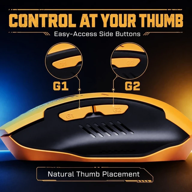 Alt view image 7 of 7 - INPHIC A9 Wireless Gaming Mouse, Rechargeable, 12800 DPI, RGB Light