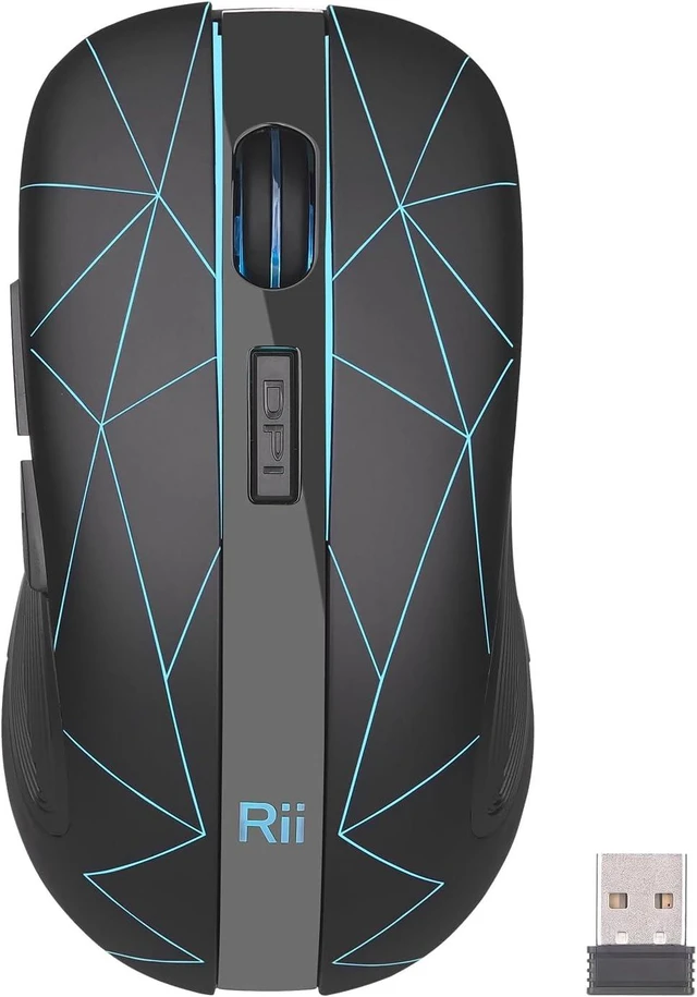 Alt view image 3 of 7 - Rii Wireless Mouse with USB Nano Receiver,Rechargeable for Office Gaming