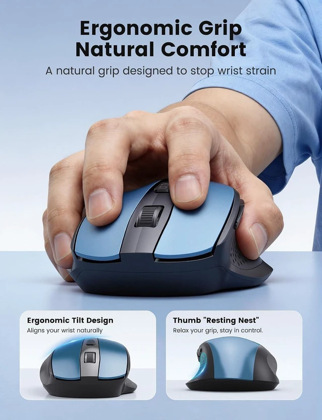 Alt view image 2 of 7 - Wireless Mouse for Laptop, Quiet Cordless Computer Mice for Office & Travel