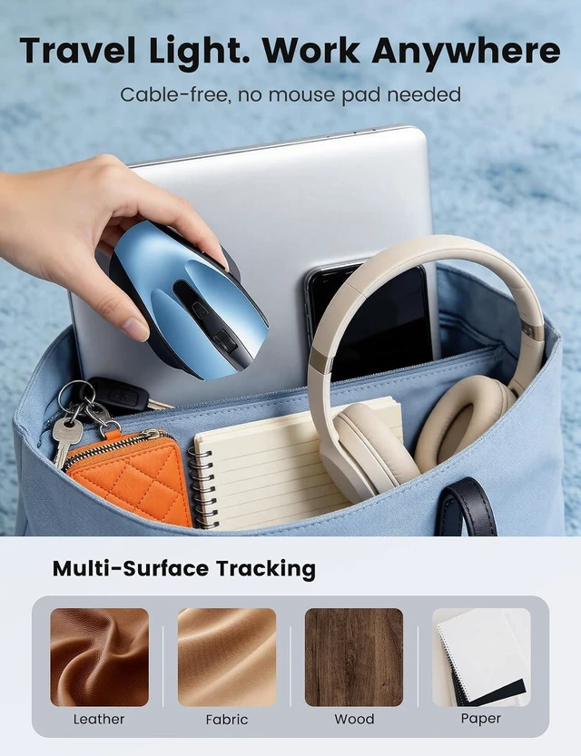 Alt view image 4 of 7 - Wireless Mouse for Laptop, Quiet Cordless Computer Mice for Office & Travel