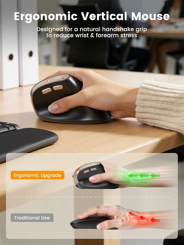 Alt view image 4 of 7 - SABLUTE MAM3 Ergonomic Mouse, Wireless Mouse for Small/Medium Hands