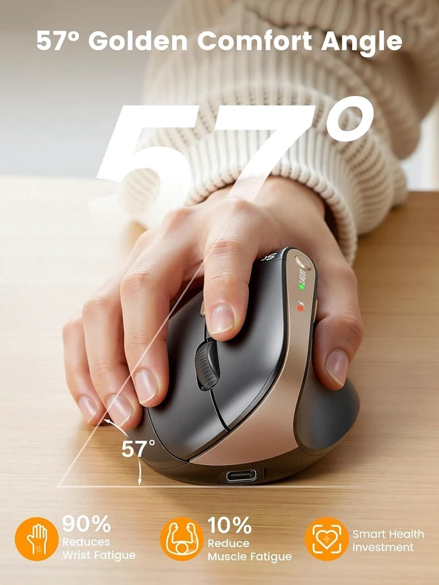 Alt view image 5 of 7 - SABLUTE MAM3 Ergonomic Mouse, Wireless Mouse for Small/Medium Hands