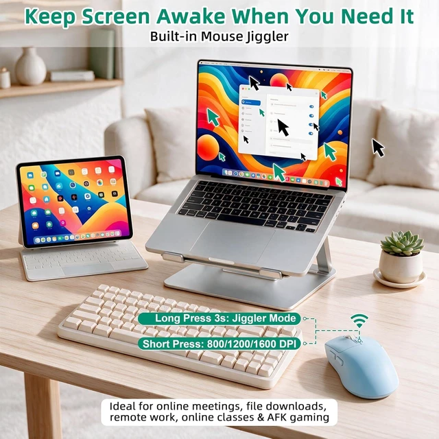 Alt view image 4 of 7 - M1 Bluetooth Wireless Mouse for MacBook/Laptop/Mac - Blue