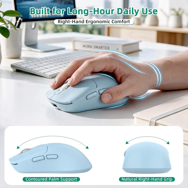 Alt view image 5 of 7 - M1 Bluetooth Wireless Mouse for MacBook/Laptop/Mac - Blue