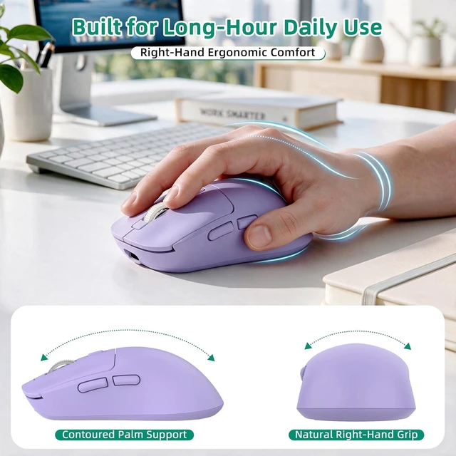Alt view image 5 of 7 - M1 Bluetooth Wireless Mouse for MacBook/Laptop/Mac - Purple