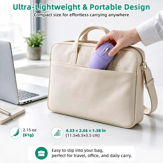 Alt view image 7 of 7 - M1 Bluetooth Wireless Mouse for MacBook/Laptop/Mac - Purple
