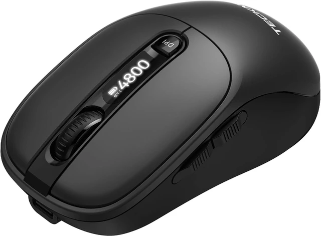 Main image of TECKNET Tri-Mode Rechargeable Bluetooth Mouse with LED Display for Laptop