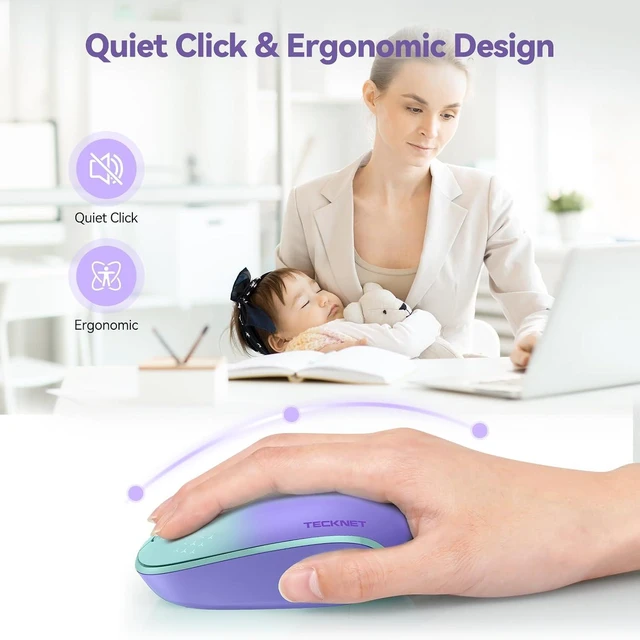 Alt view image 3 of 7 - TECKNET Compact Ambidextrous Wireless Mouse for Laptop