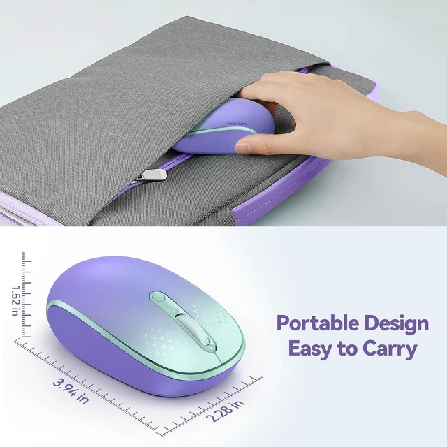 Alt view image 4 of 7 - TECKNET Compact Ambidextrous Wireless Mouse for Laptop