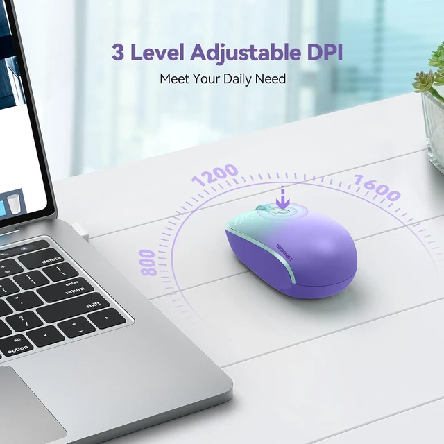 Alt view image 5 of 7 - TECKNET Compact Ambidextrous Wireless Mouse for Laptop