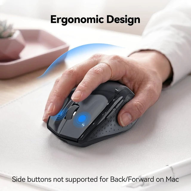 Alt view image 5 of 7 - TECKNET Pro Bluetooth Mouse, Tri-Mode Rechargeable Mouse with USB-C Adapter