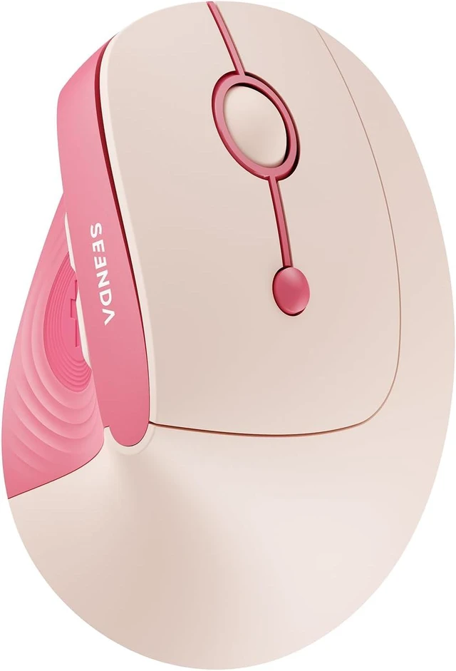 Main image of seenda Ergonomic Wireless Mouse, 52° Vertical Bluetooth Mouse, Hot Pink