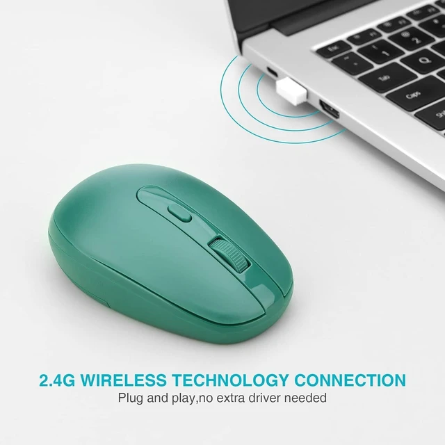 Alt view image 4 of 6 - Rii Wireless Mouse RM700 2.4G Silent Mouse with USB Nano Receiver for Laptop,PC,Mac,Chromebook,Windows (5 Mixed Colors)