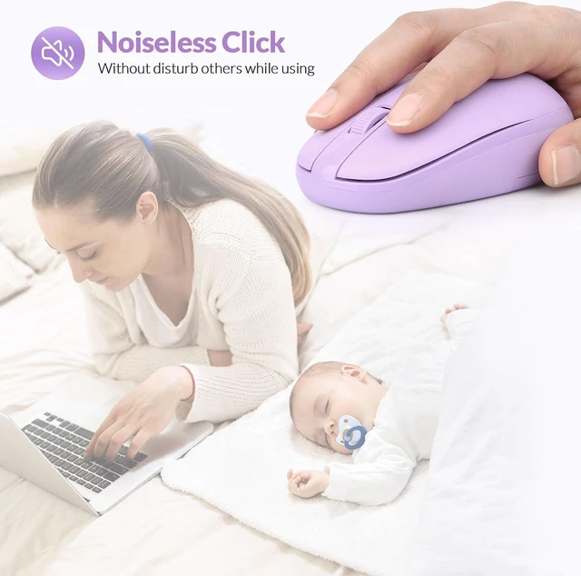 Alt view image 6 of 6 - Rii Wireless Mouse RM700 2.4G Silent Mouse with USB Nano Receiver for Laptop,PC,Mac,Chromebook,Windows (5 Mixed Colors)
