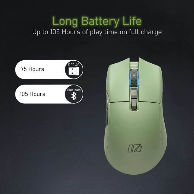Alt view image 7 of 7 - iRocks M31R Wireless Gaming Mouse - Tri-Mode 2.4G/Bluetooth/USB-C - 26K DPI