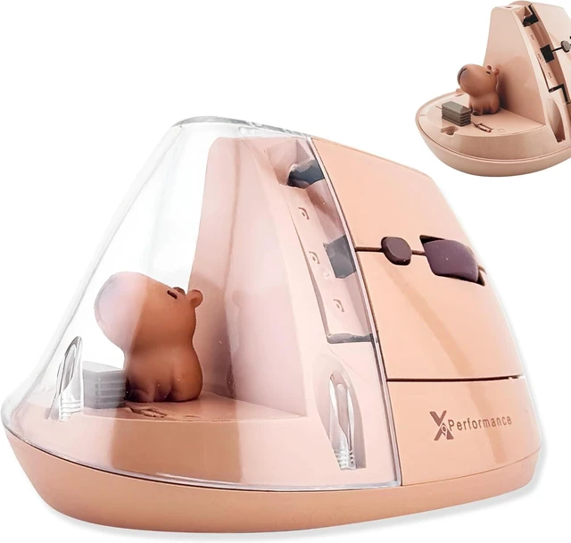 Main image of X9 Performance Wireless Vertical Ergonomic Mouse - Click with Capybara - (BT + 2.4G) Up to 4000 DPI, 6 Button, Rechargeable - Bluetooth Ergonomic Vertical Mouse Wireless - for Mac and PC - Brown