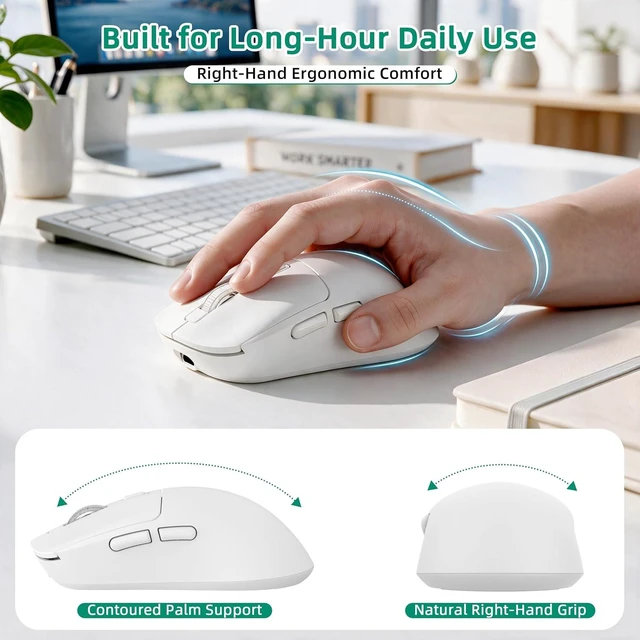Alt view image 5 of 7 - M1 Bluetooth Wireless Mouse for MacBook/Laptop/Mac - White