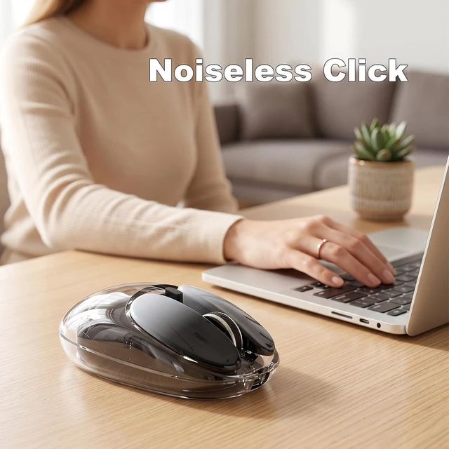 Alt view image 2 of 7 - KNOWSQT Wireless Mouse Black 2.4G, Bluetooth Silent Adjustable DPI Gaming Mice with USB Receiver for Laptop PC Computer Windows Desktop