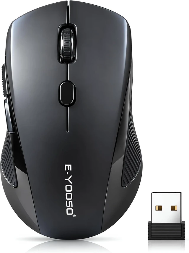 Main image of E-YOOSO Portable Wireless Bluetooth Laptop Mouse for Travel,Lightweight DPI 4000,Dual-Mode 2.4GHz/BT3/BT5,Smart Power-Saving Mode,Ideal for Home/Office/Laptop/Computer/MacBook Mini Air Pro