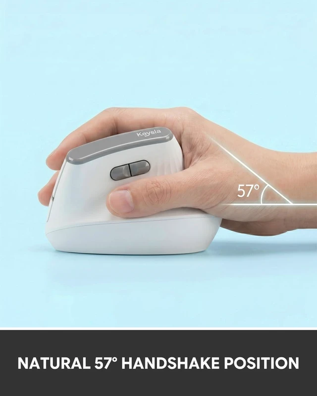 Alt view image 2 of 7 - Ergonomic Mouse, Wireless Vertical Mouse, Medium/Large Hands, White