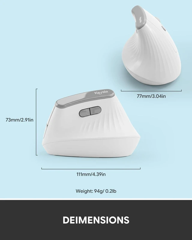 Alt view image 5 of 7 - Ergonomic Mouse, Wireless Vertical Mouse, Medium/Large Hands, White