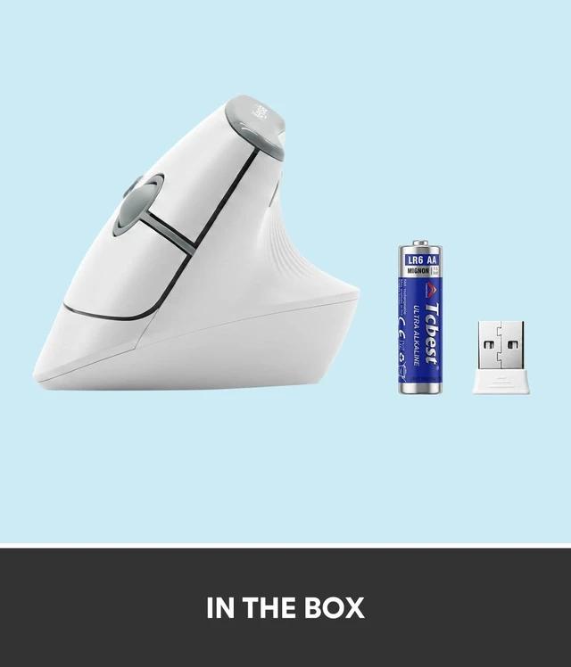Alt view image 7 of 7 - Ergonomic Mouse, Wireless Vertical Mouse, Medium/Large Hands, White