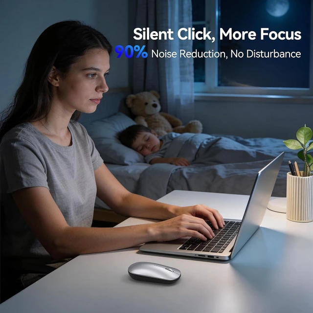Alt view image 4 of 7 - TECKNET Bluetooth Mouse for MacBook, Type-C Rechargeable Mouse
