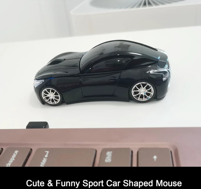 Alt view image 5 of 7 - Car Mouse for Computer, Wireless Car Shaped Mice for Laptop, PC, Mini Cute Mouse with 2.4Ghz USB Receiver, 3D, 1600DPI, Silent Clicks, LED Headlights (Black)
