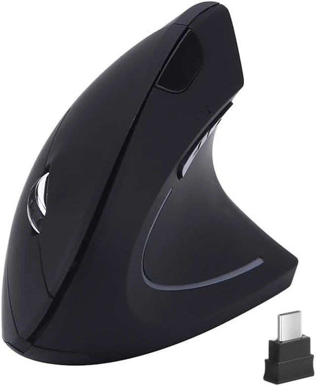 Main image of Fonicer Type C Vertical Wireless Mouse, 2.4G USB C Wireless Mouse, Ergonomic Mouse with Type C Receiver for MacBook, Computer, Laptop and All Type C Devices (Black)