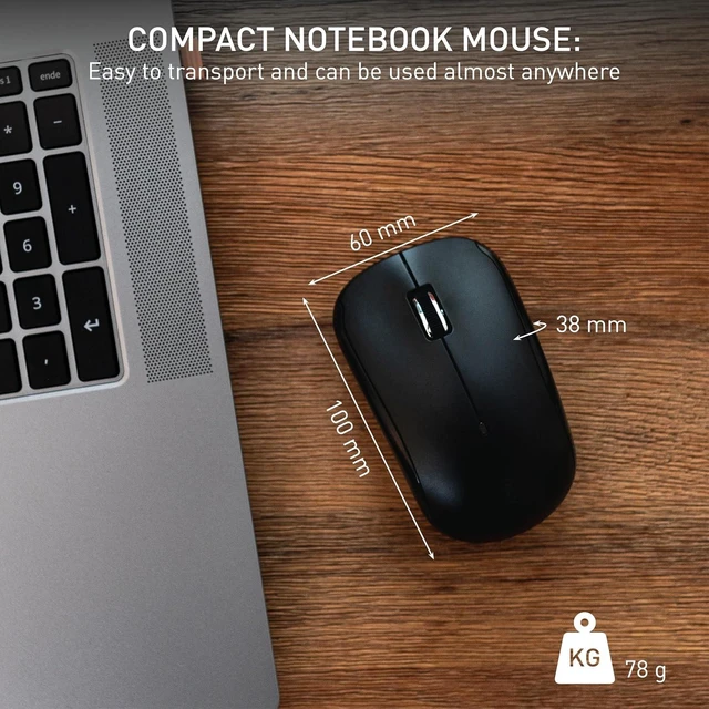 Alt view image 2 of 7 - Cherry MW 2200 Compact Laptop Mouse with Nano USB Receiver and Carrying Pouch (Black)