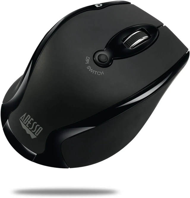 Alt view image 2 of 7 - Adesso iMouse M20B 2.4 Ghz Wireless Optical Computer Mouse with USB Nano Receiver, Black