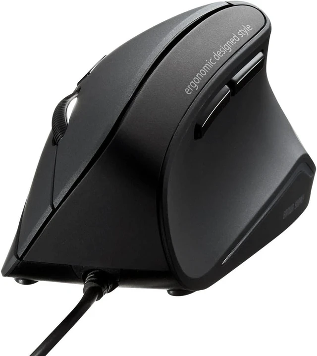 Main image of SANWA Wired Ergonomic Vertical Mouse, Silent Click & Remap with Software