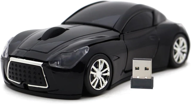 Main image of Computer Wireless Mouse Car Shape Optical Mice USB 2.4Ghz for PC Laptop (Black)