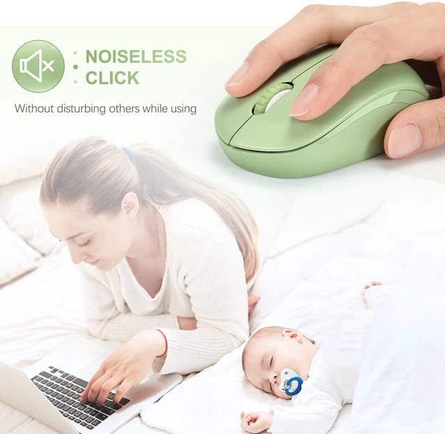 Alt view image 2 of 7 - seenda Wireless Mouse for Laptop, 2.4G Noiseless Computer Mouse. (Green)