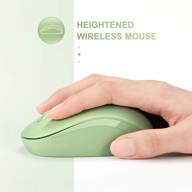 Alt view image 4 of 7 - seenda Wireless Mouse for Laptop, 2.4G Noiseless Computer Mouse. (Green)